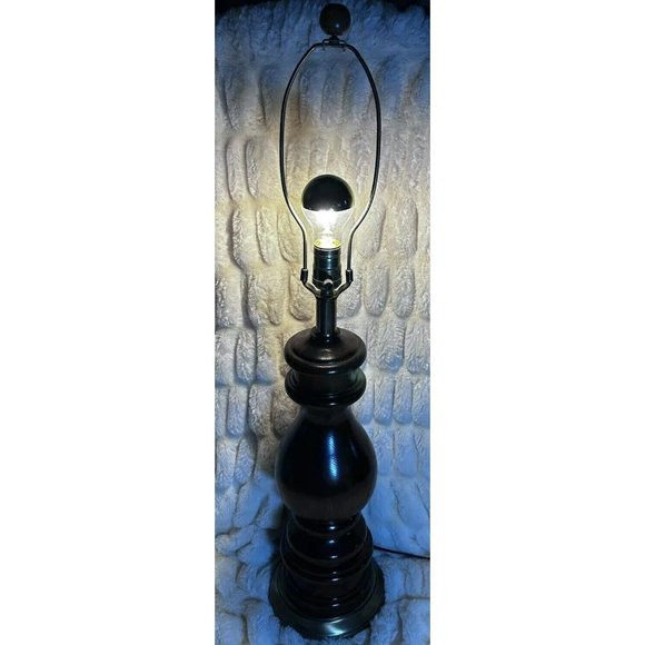 Automax 11418 Hard To Find Wood Table Lamp Works Great 32 3/4”H No Shade VGUC - Picture 5 of 16